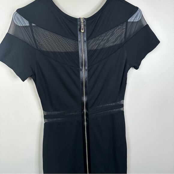 Elliatt Dress Women’s Small Black Mesh Striped Short Sleeve Bodycon Maxi - Picture 8 of 12